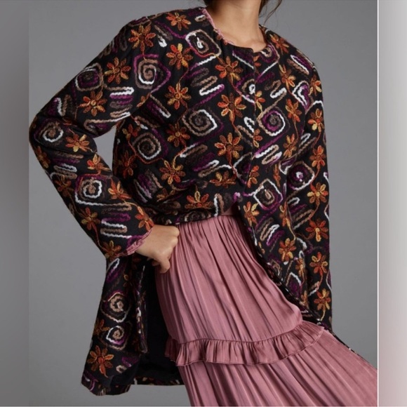 Anthropologie Hutch Floral Embroidered Coat Size Small NWT Brand New Multicolour - Picture 3 of 14